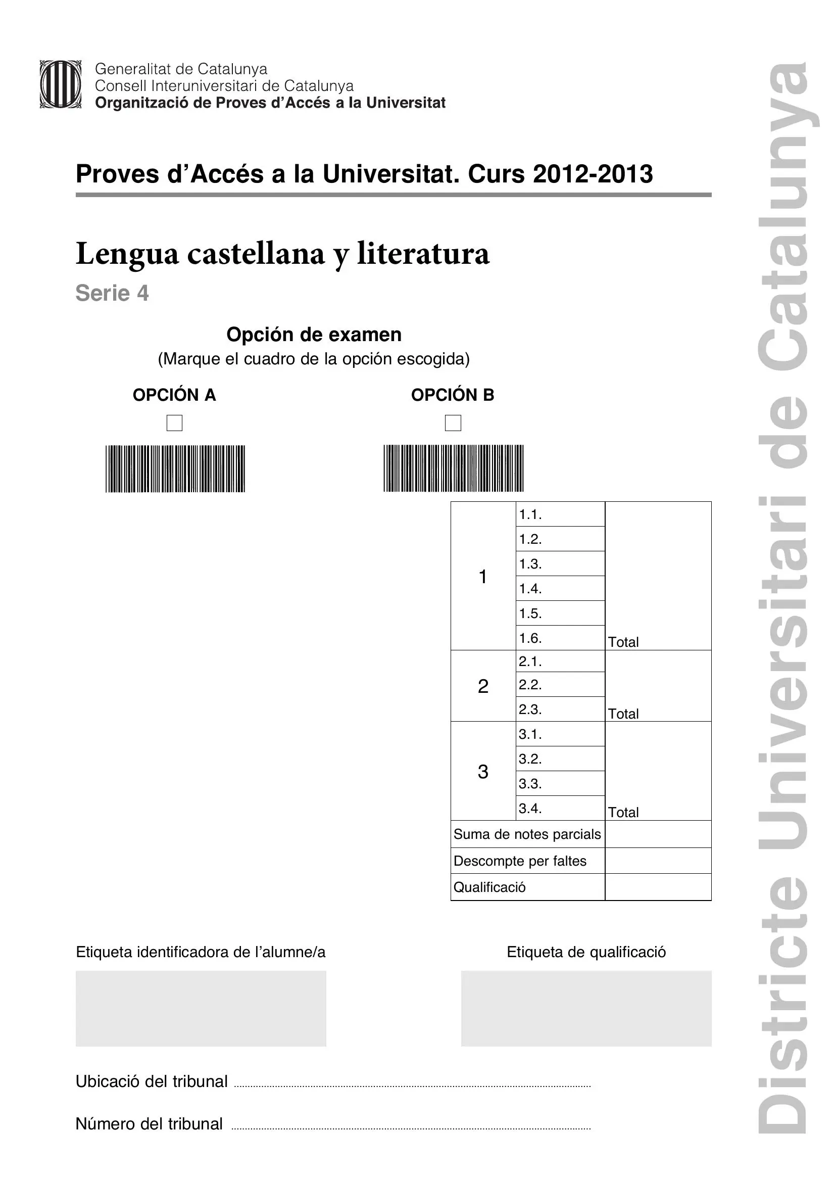 Examen de Castellà Juny 2013