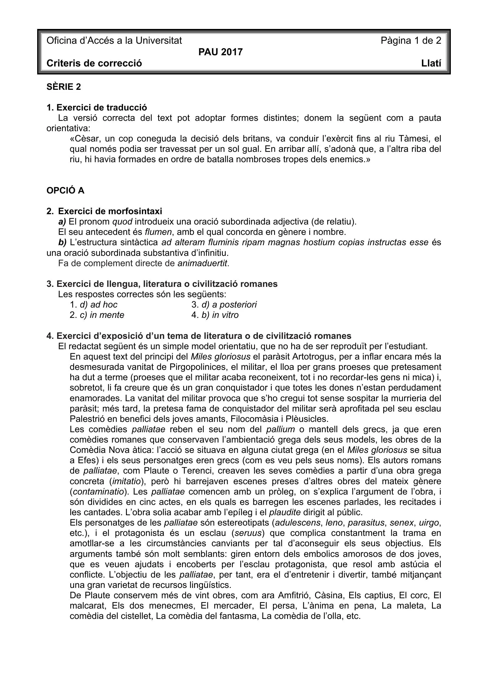 Examen de Llatí Setembre 2017